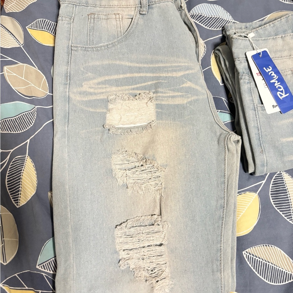 ROMWE Light Blue Denim Skinny Jeans ( 2 Jeans for $15)